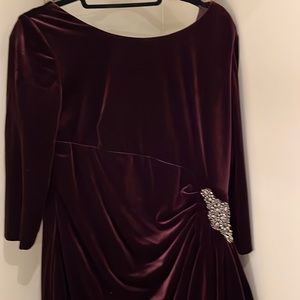 Alex evenings, beautiful, rich burgundy, velvet dress.